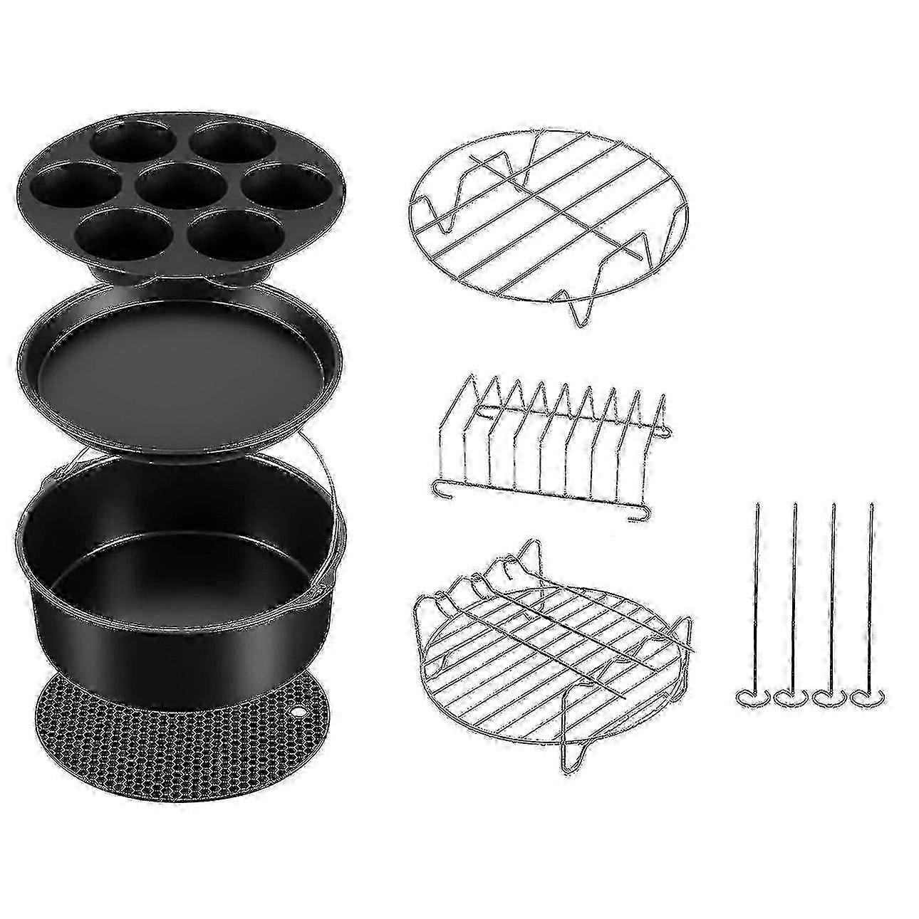 مجموعة من 7 قدر ضغط ، قدر بخار ومقلاة هوائية ملحقات صينية خبز متوافقة مع Ninja Foods 5 و 6.5 و 8