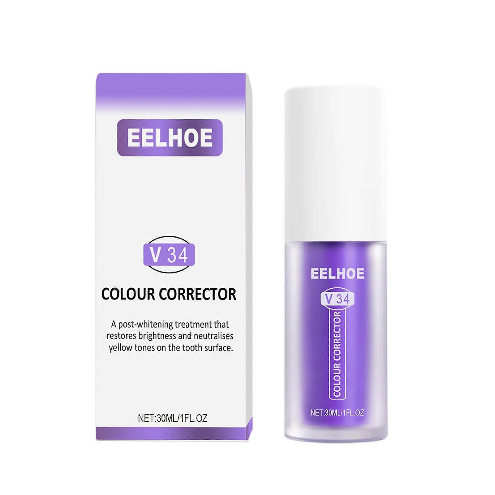 パープル ティース ホワイトニング ジェル - Eelhoe V34, Tooth Stain Remover & Whitening Booster\nEelhoe V34 パープル トゥース ペースト