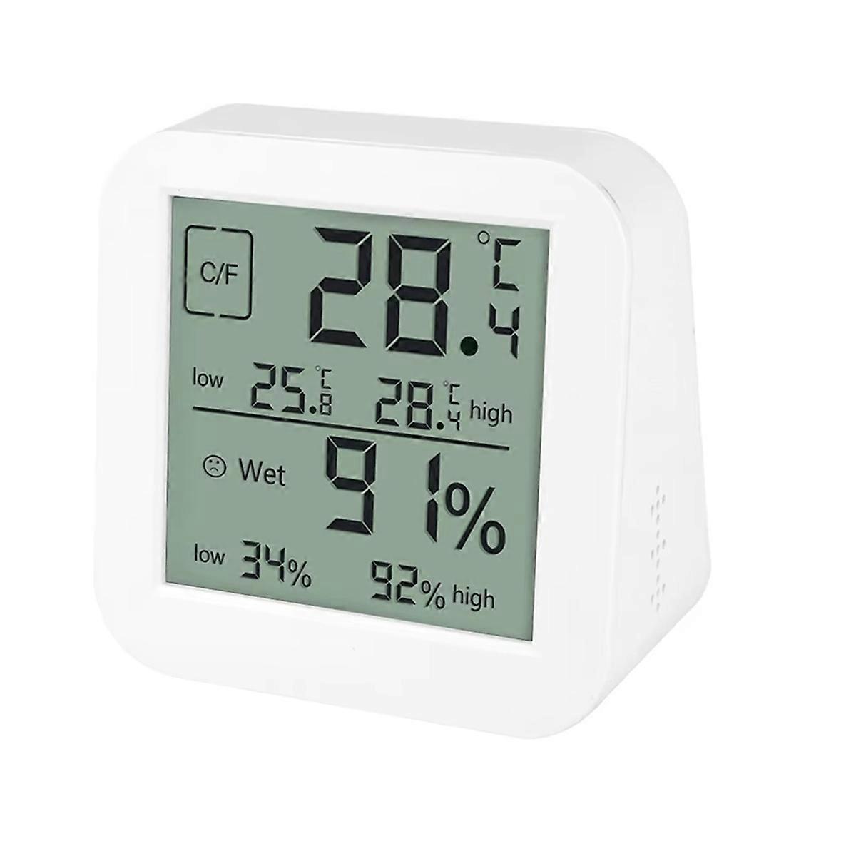 LCD Digital Hygrothermograph Indoor Multifunctional Dual-Screen Humidity and Temperature Meter Table Clock