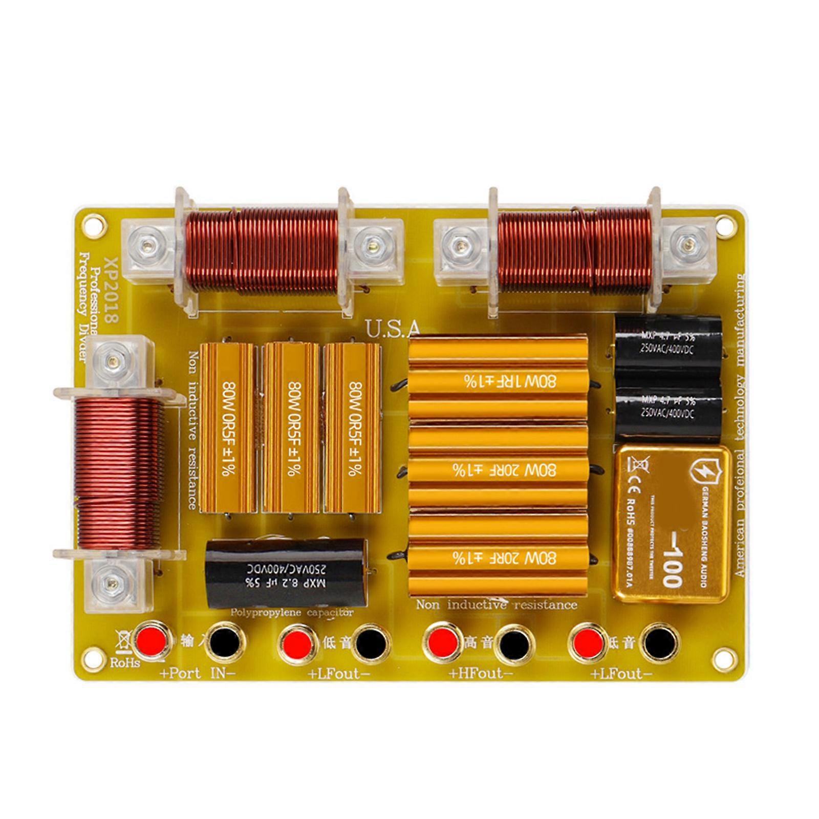 Universal 4-8Ohm Frequency Divider with 2 Low Filters and 1High Filter Frequency Divider Enjoy Superiors Sound Quality