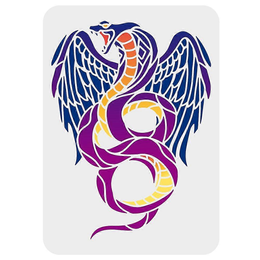 Plastic Drawing Painting Stencils Templates for Painting on Scrapbook Fabric Tiles Floor Furniture Wood Rectangle Snake Pattern 29.7x21cm