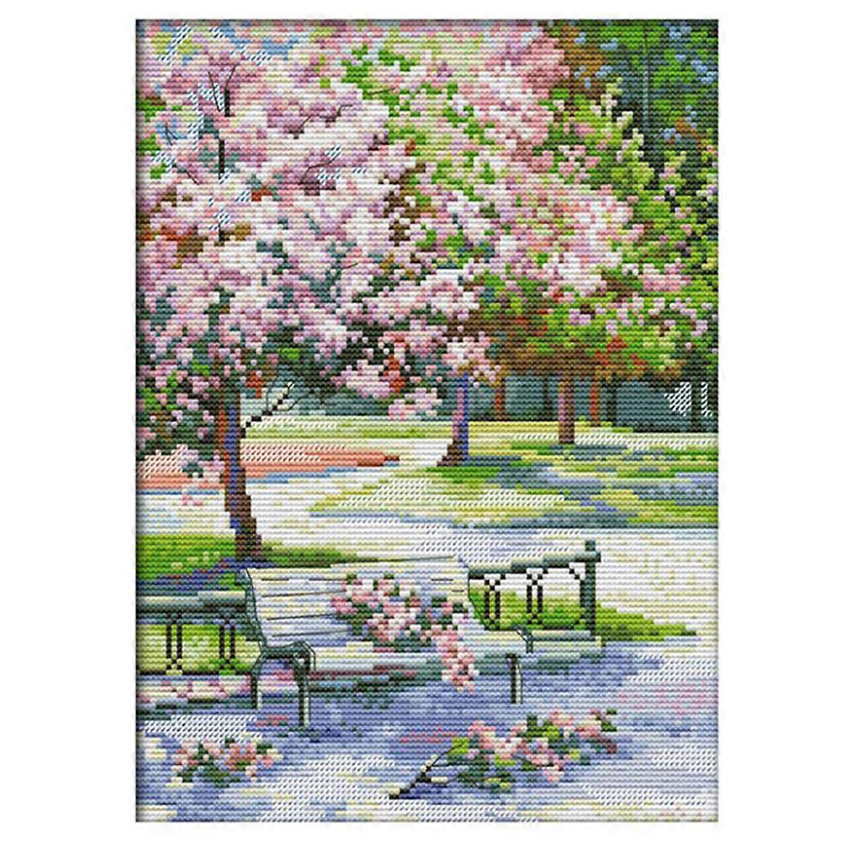 Stamped Kits 14CT Printed Embroidery Cloth Needlepoint Kits Easy Patterns for Beginners 10.63 x 12
