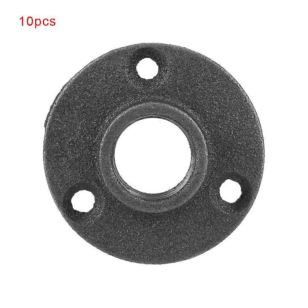 10pc Black Malleable Iron Floor Flange BSP Threaded Fitting Pipe Antique Wall Flange(DN20,3/4")