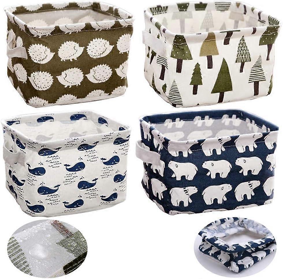 4 (small tree + hedgehog + whale + polar bear)-Nordic style storage box