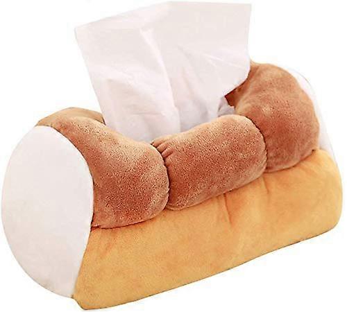 Plush soft fun cute yellow simulation toast bread tissue box holder suitable for car and home