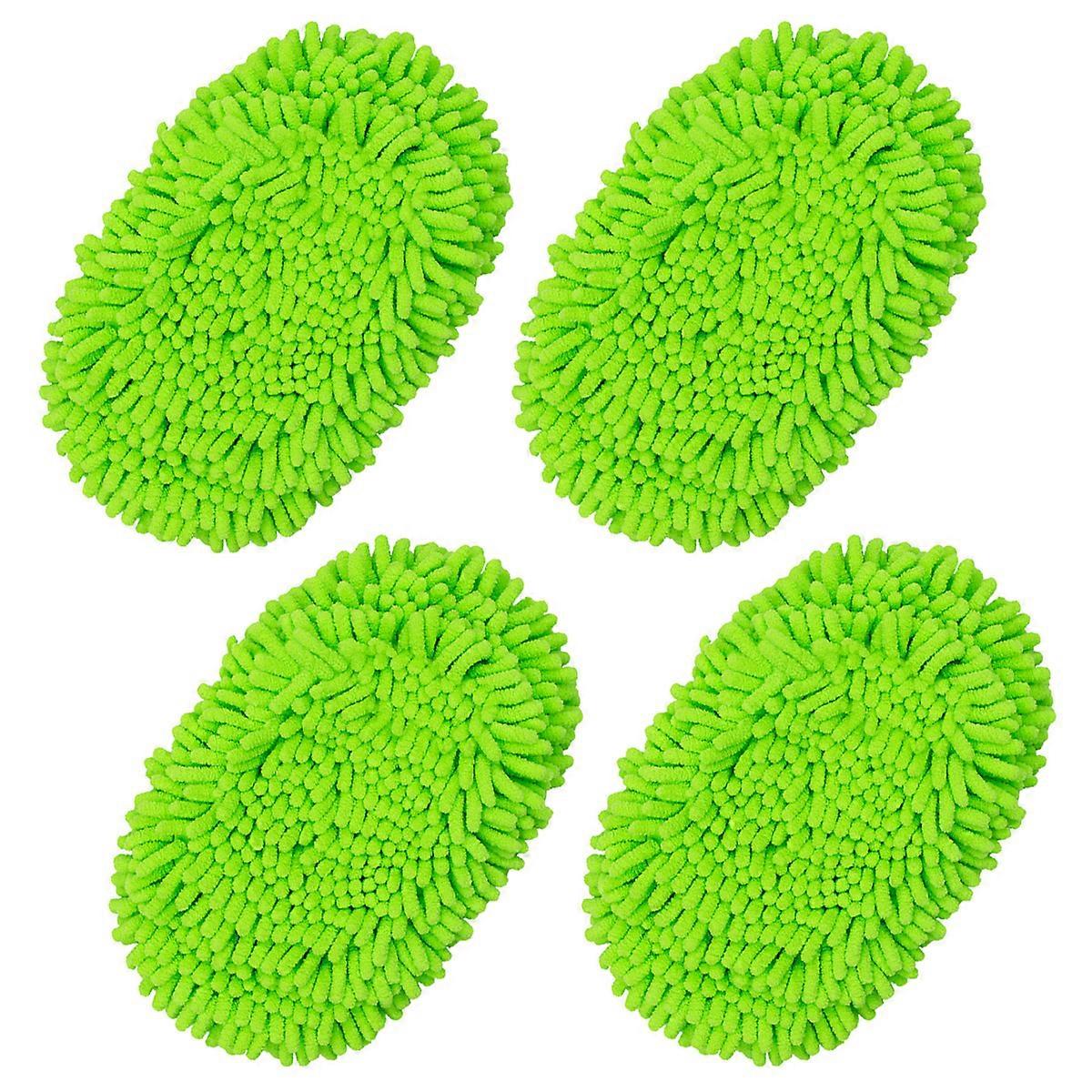 Reusable Mop Pads for Swiffer Sweeper Mop, Microfiber Washable Wet & Dry Use 4-Pack Mop Pad Head Replacement for Swiffer Sweeper Mop