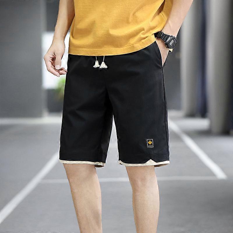 Summer Men's Shorts Sports Pants Loose Casual Beach Pants Solid Color Plus-size Five Quarter Shorts
