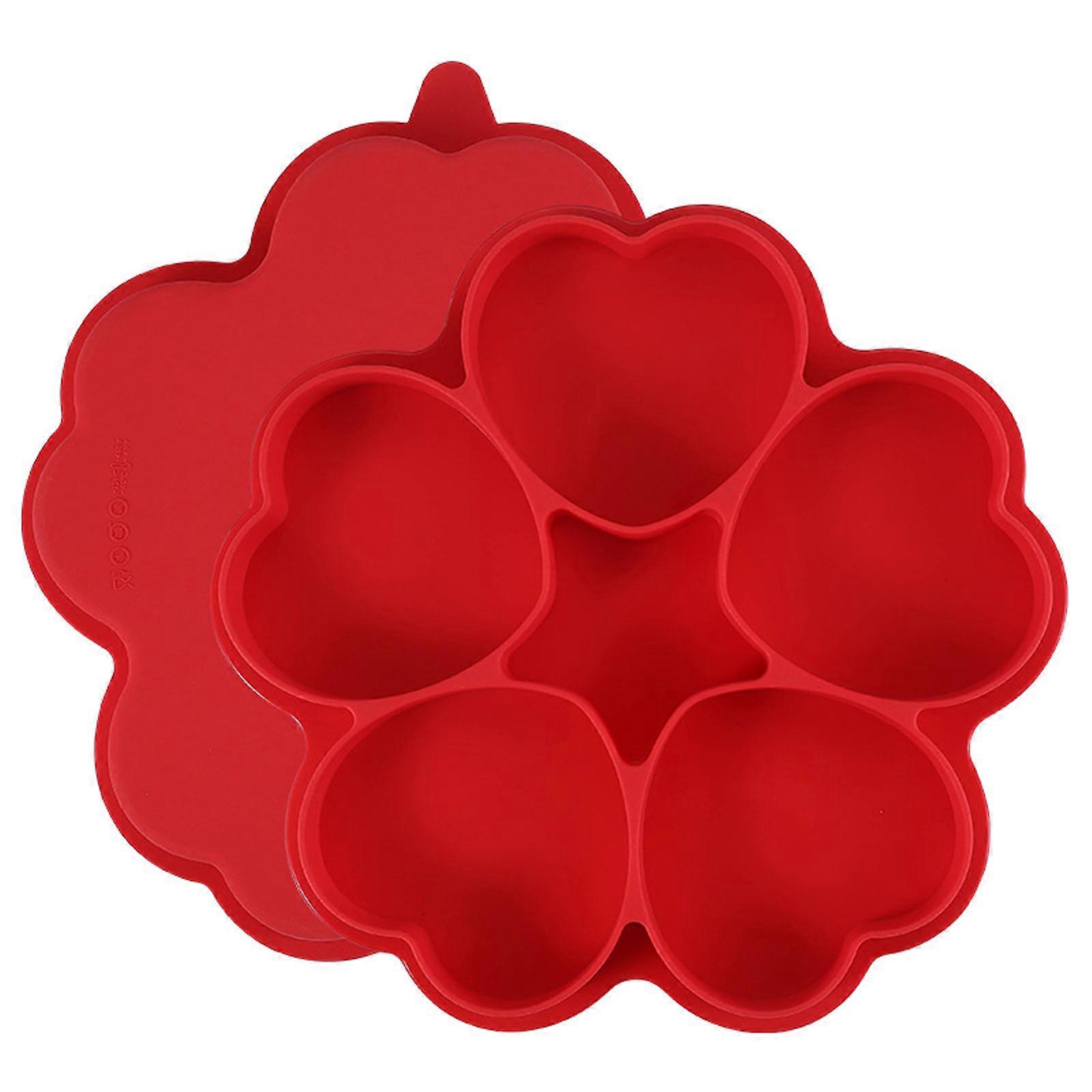 Silicone Bun Bread Forms Non Stick Baking Sheets Hamburger Molds Muffin Pan Tray Silicone Material for Kitchen Baking Red