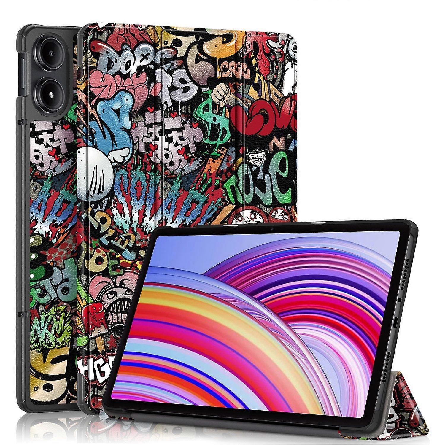 Custer Painted 3-Fold Stand Smart Tablet Hülle aus Leder