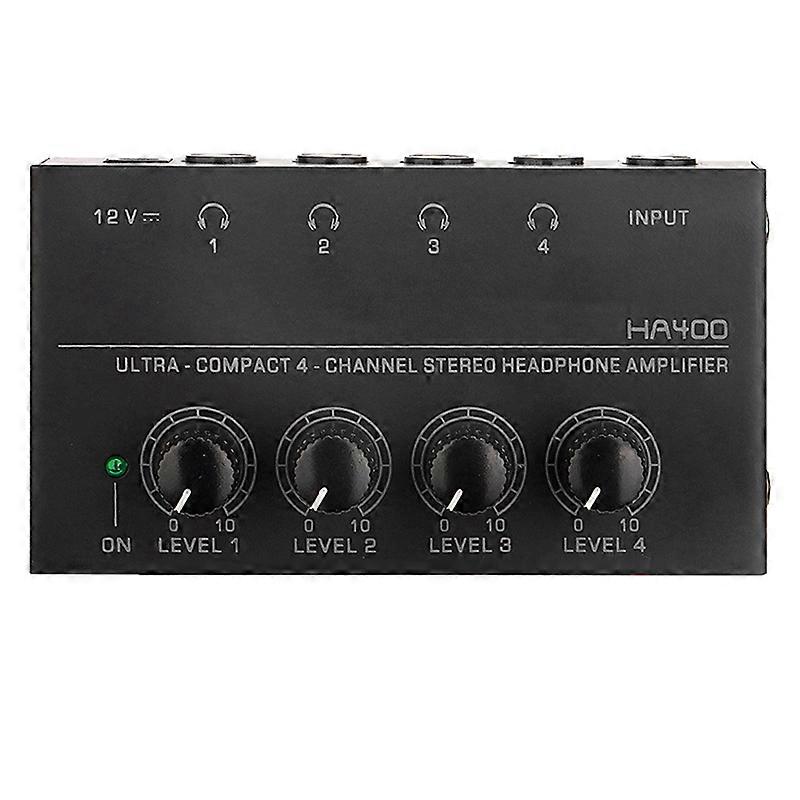 HA400 Headphone Amplifier 4-Way Monitor Headphone Amplifier Headphone Monitor Amplifier with UK Plu