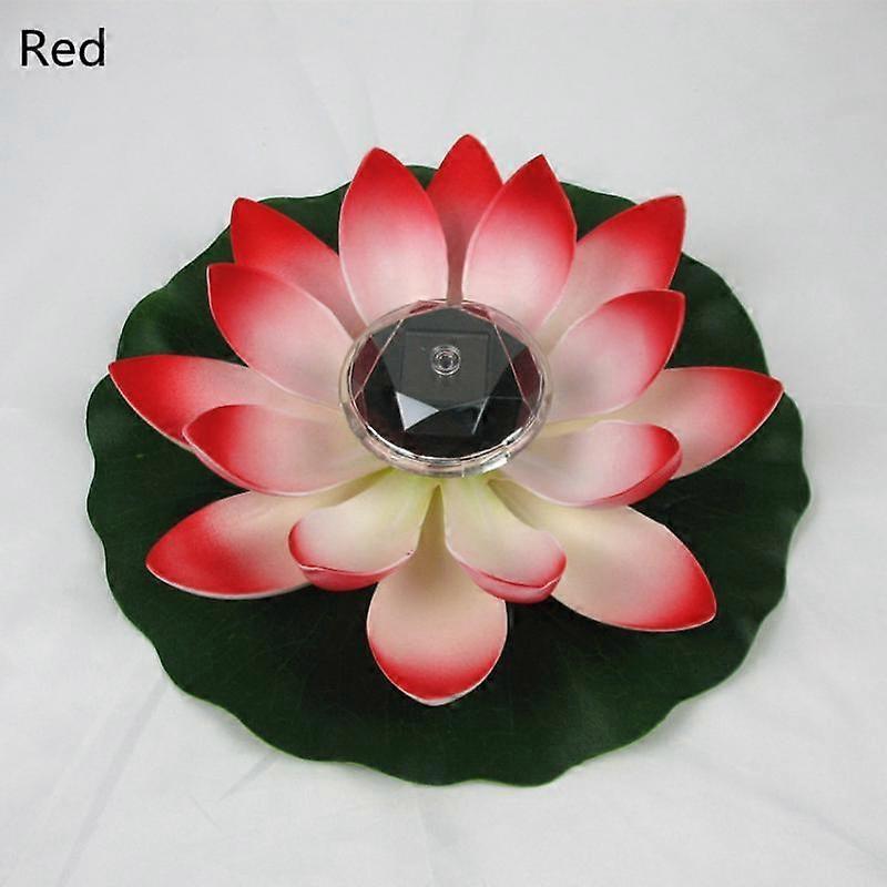 1PC Solar Lotus Lamp Artificial Floating Fountain Pool Garden Night Light Pond Landscape Decorations