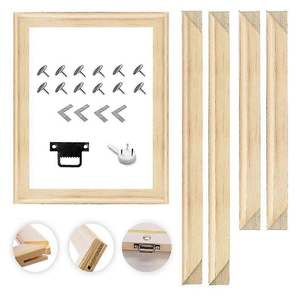 Wooden Frame for DIY Canvas Painting Classic Frame for Wall Decor with Nature Not Including Picture Card