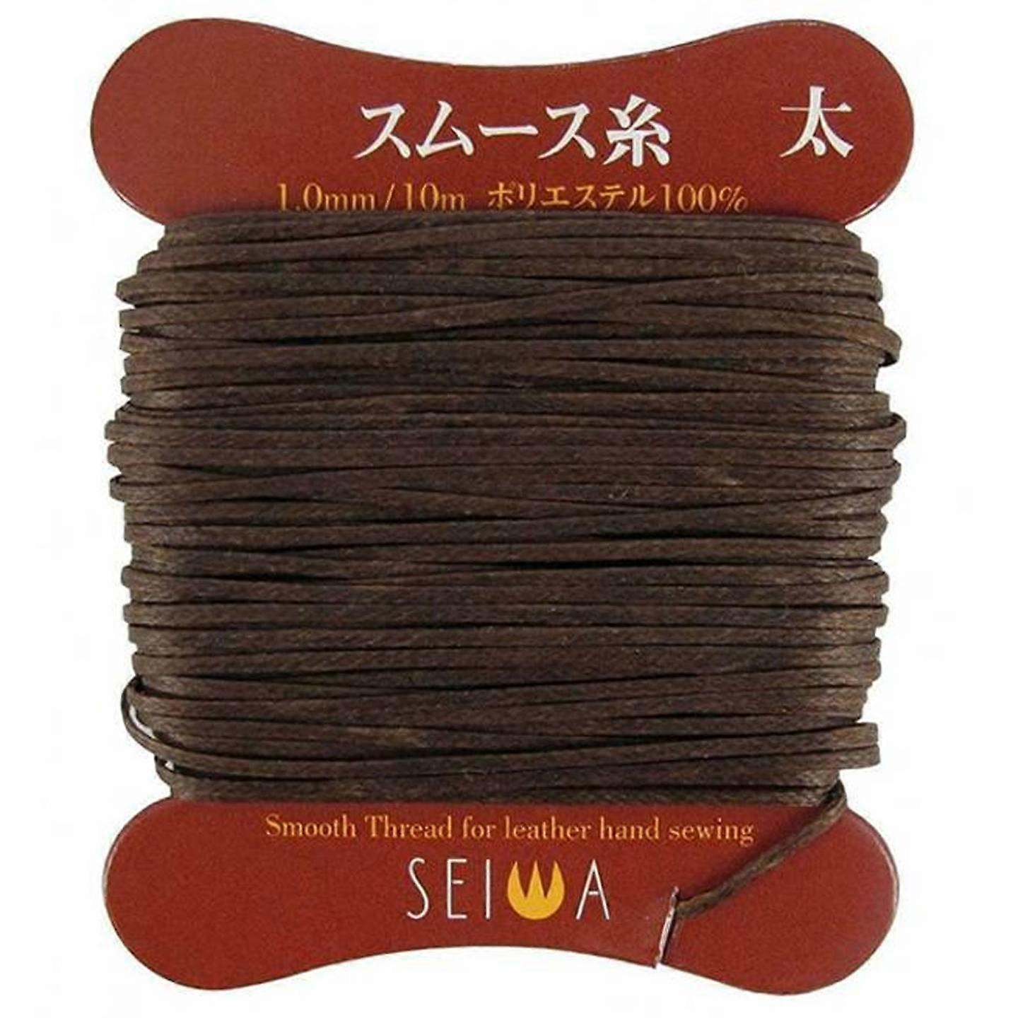 Deluxe Microfiber 1.0mm Leathercraft Polyester Waxed Leather Thread 10m Brown