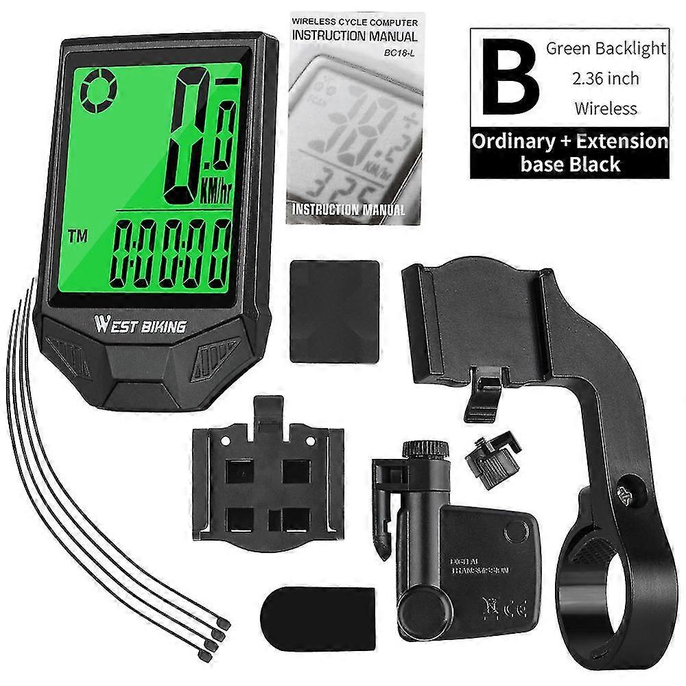 Bike Computer Wireless Waterproof Stopwatch Night Light Anti-interference