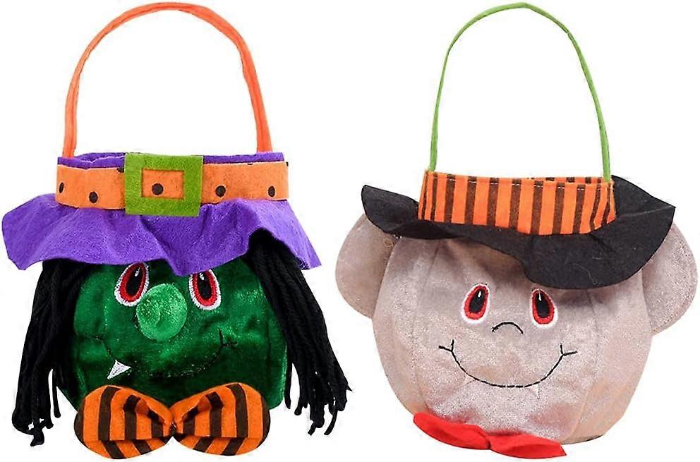 Distinctive Halloween Treat Buckets, High-quality Plush Material For Lasting Usage, Includes 2 Bags In Different Styles, Perfect For Halloween