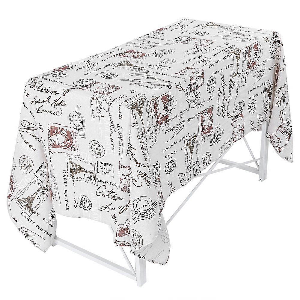 Vintage Print Tablecloth Cotton Linen Dining Tablecloth Cover Protector For Kitchen Table