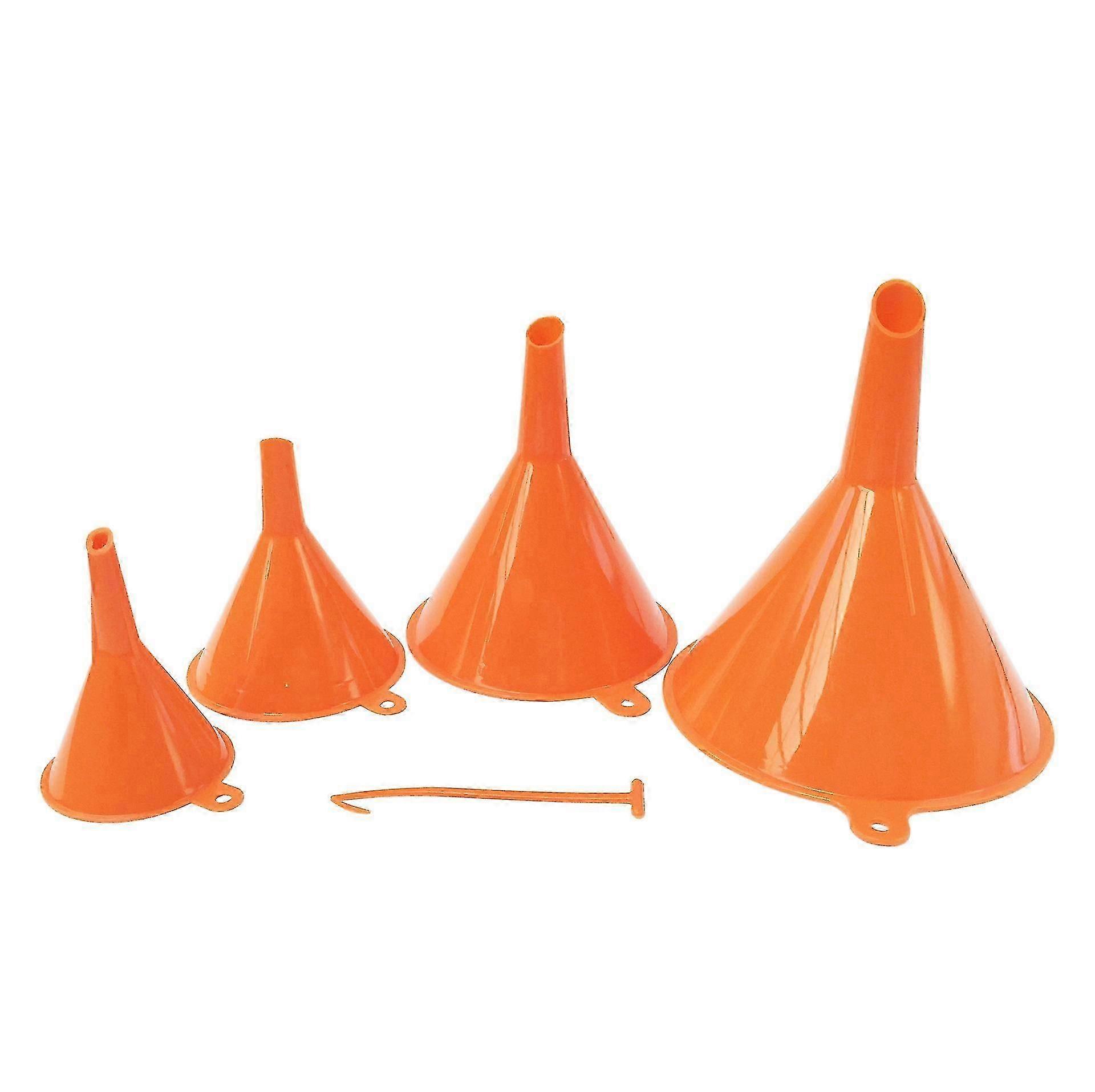 A Set Of Funnels Set Of 4.  50/75/100 / 125mm Resistant To Oils And Hydrocarbons