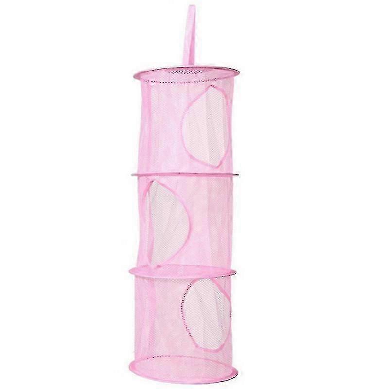 Hanging Storage Bag 3 Tiers Mesh Net Compartment Organizer Starlight