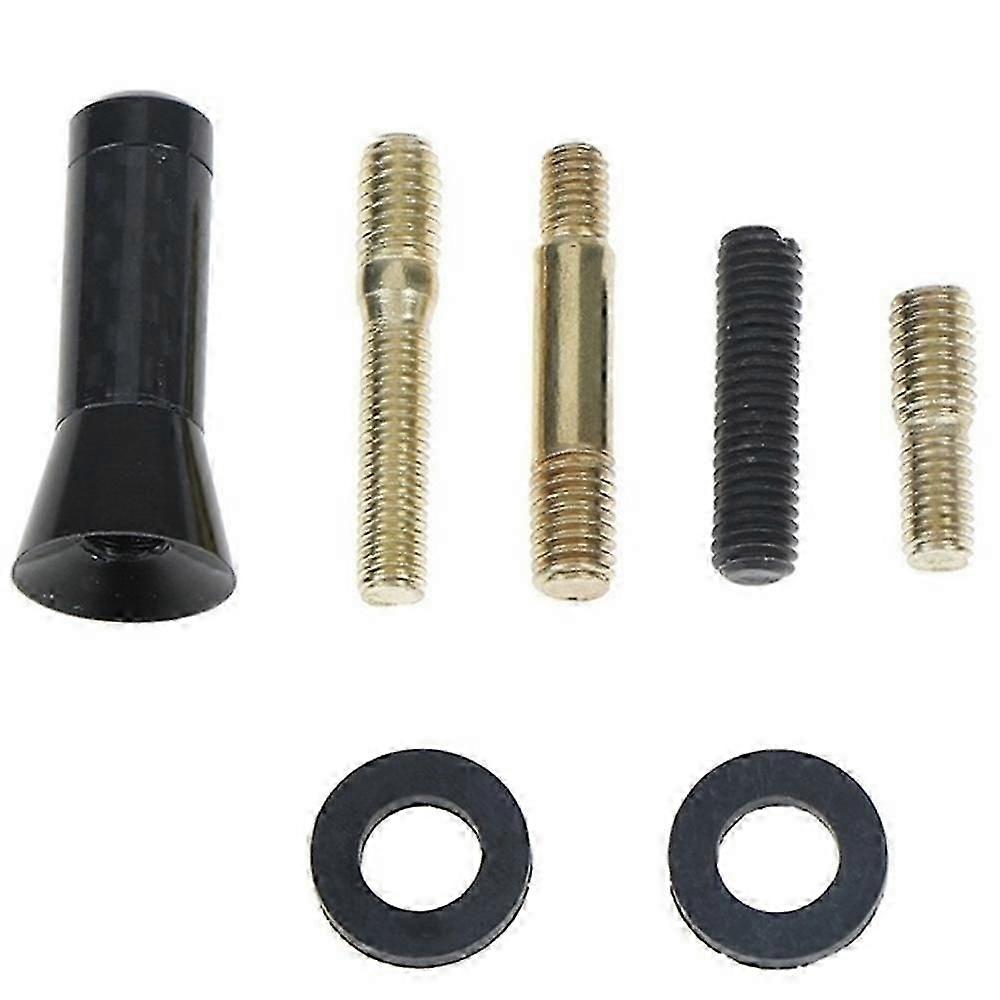車の屋根のアンテナ1.4in / 3.5cmカーボンファイバーネジメタルショートスタビーマストカーラジオ空中アンテナアクセサリーPartc