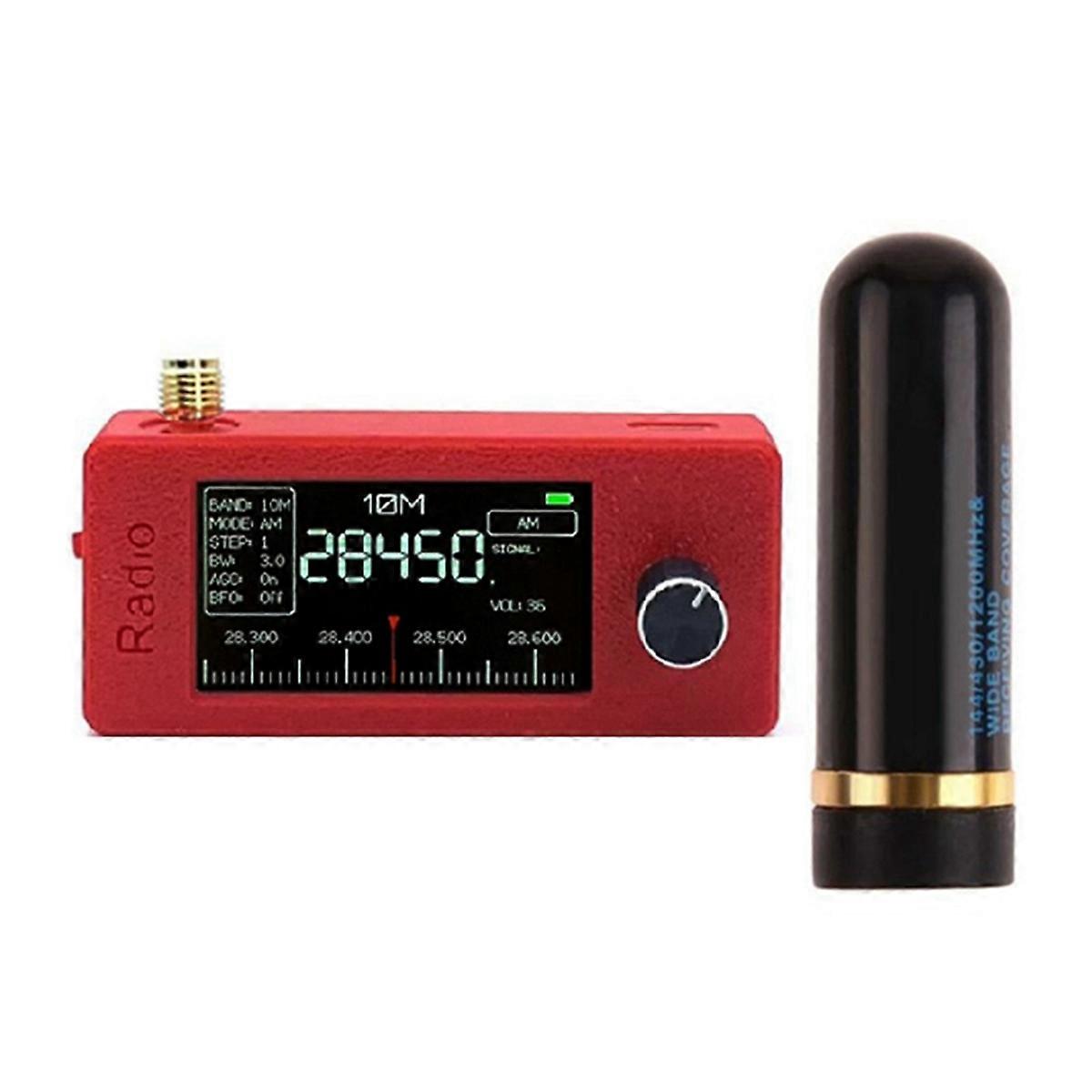 Mini Portable Radio 1.9inch IPS Screen Pocket Radio with Antenna All Band Radio Receiver HF SW MW V