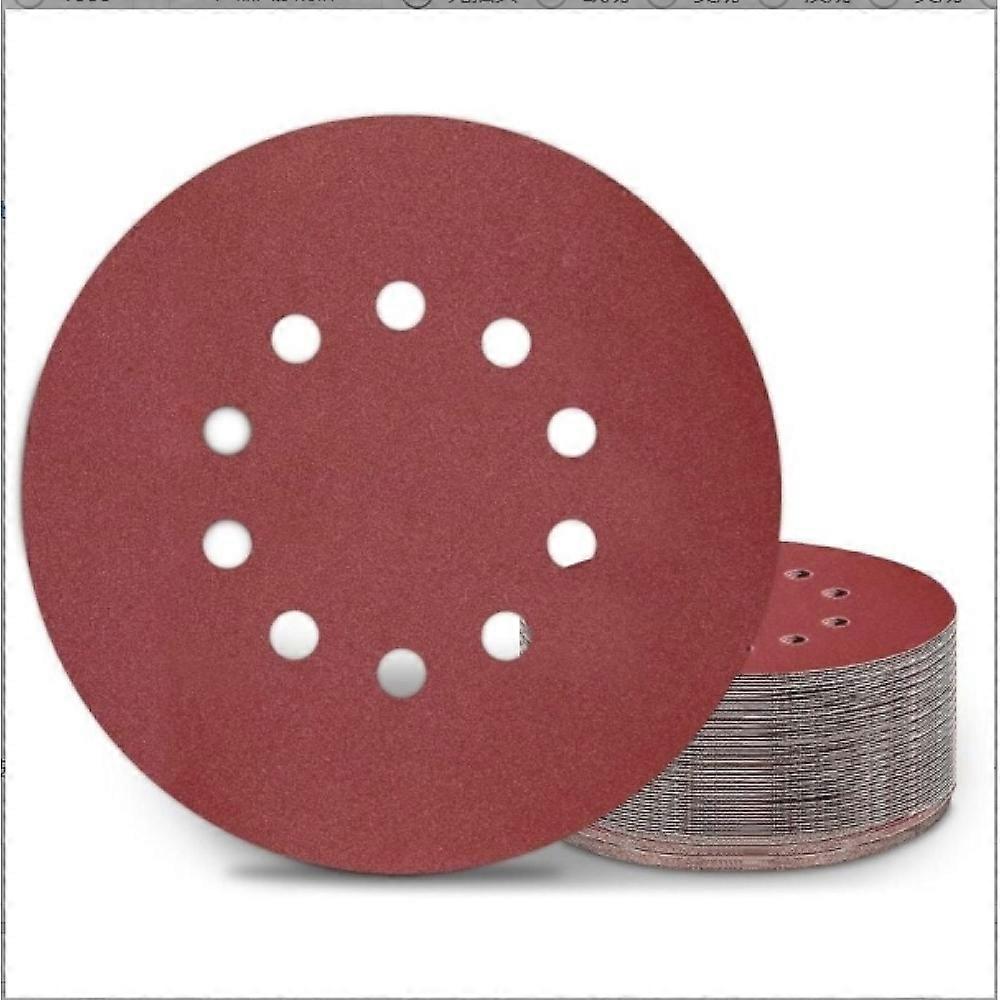Sanding Discs, 225mm, P180 Grain, Round Pads