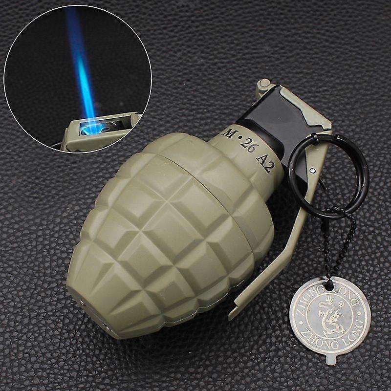 Zhonglong 811B Creative Grenade Shape Torch Lighter Metal Ornaments Windproof Inflatable Cigarette Lighter Smoking Set Wholesale