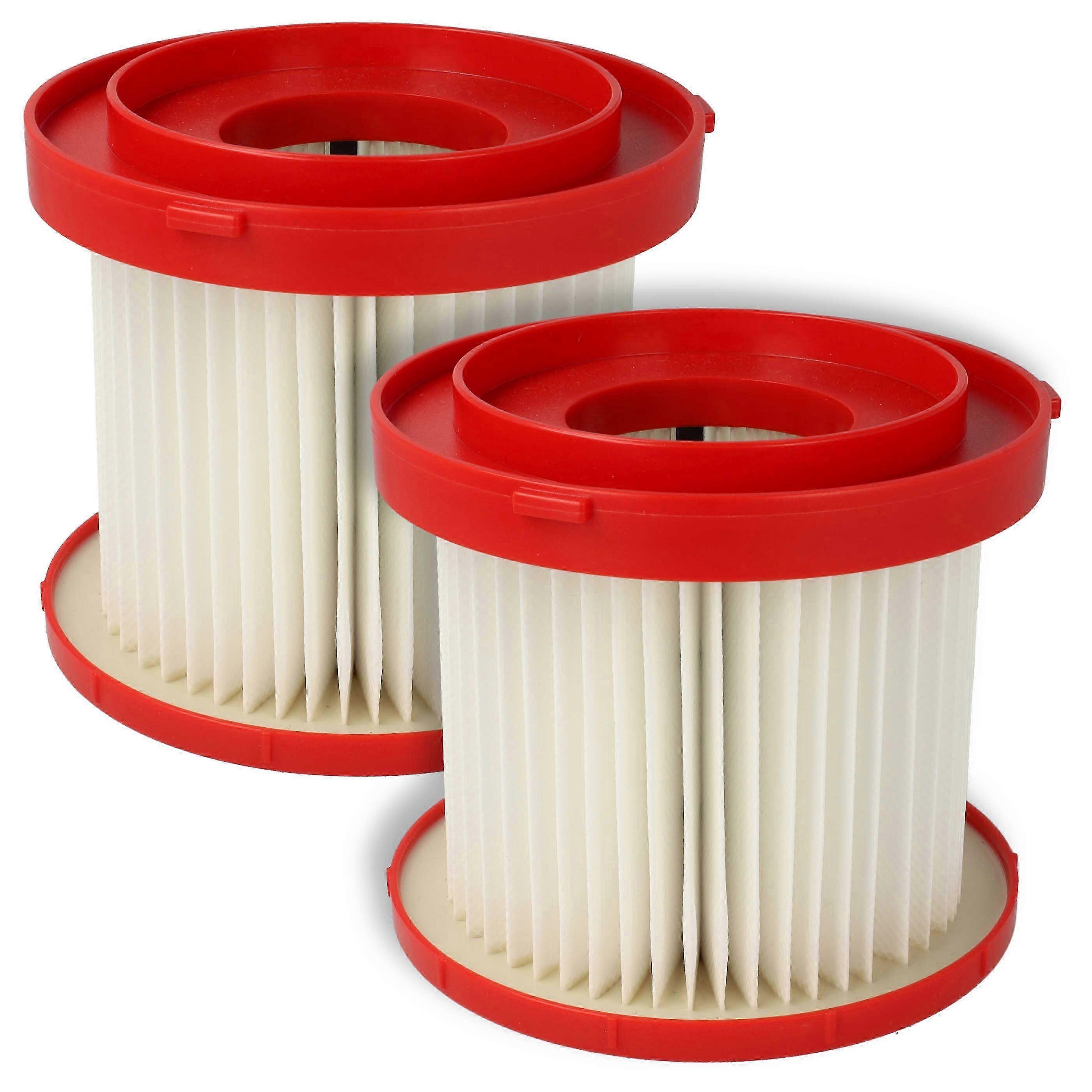 2-Pack Vacuum Filters Compatible with Milwaukee M12 FVCL M18 FPOVCL M18 VC2 M18 VC2-0 Vacuum Cleaners - HEPA Filters in Red and White