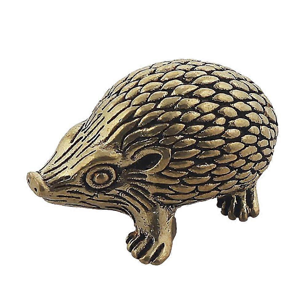 Pirinç Hayvan Heykelcik Kirpi Tchotchkes Masa Dekoru Küçük Heykel Hediye