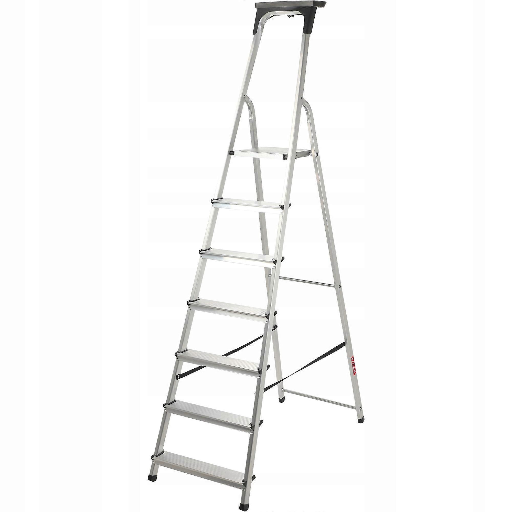 KADAX Scala per uso domestico Scala in alluminio Gancio per ripiano pieghevole a 7 gradini 125 kg