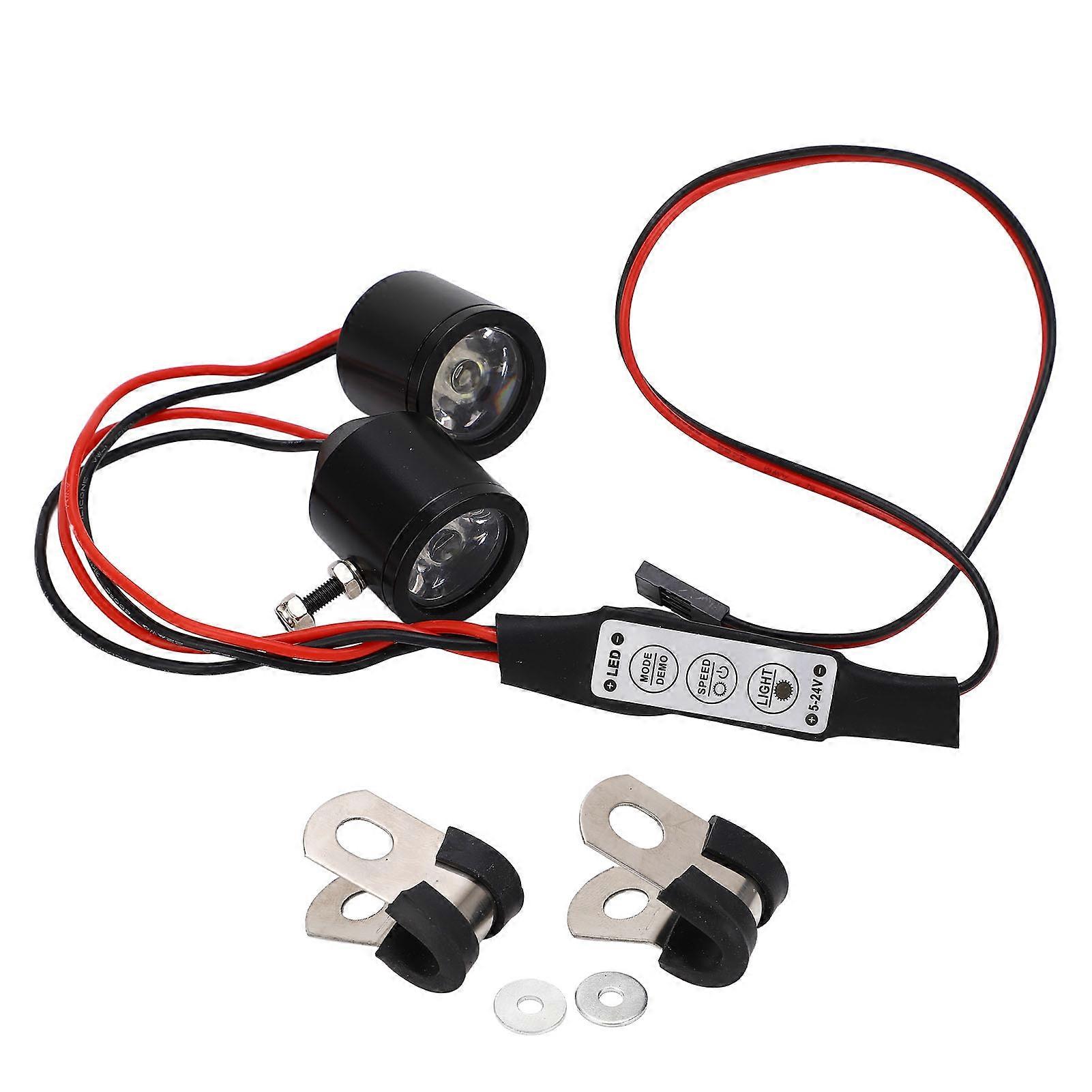 RC Car Headlight 3W Bright Light 8 Dynamic Modes Fit For Model Car Modification With Controllable Light Switch