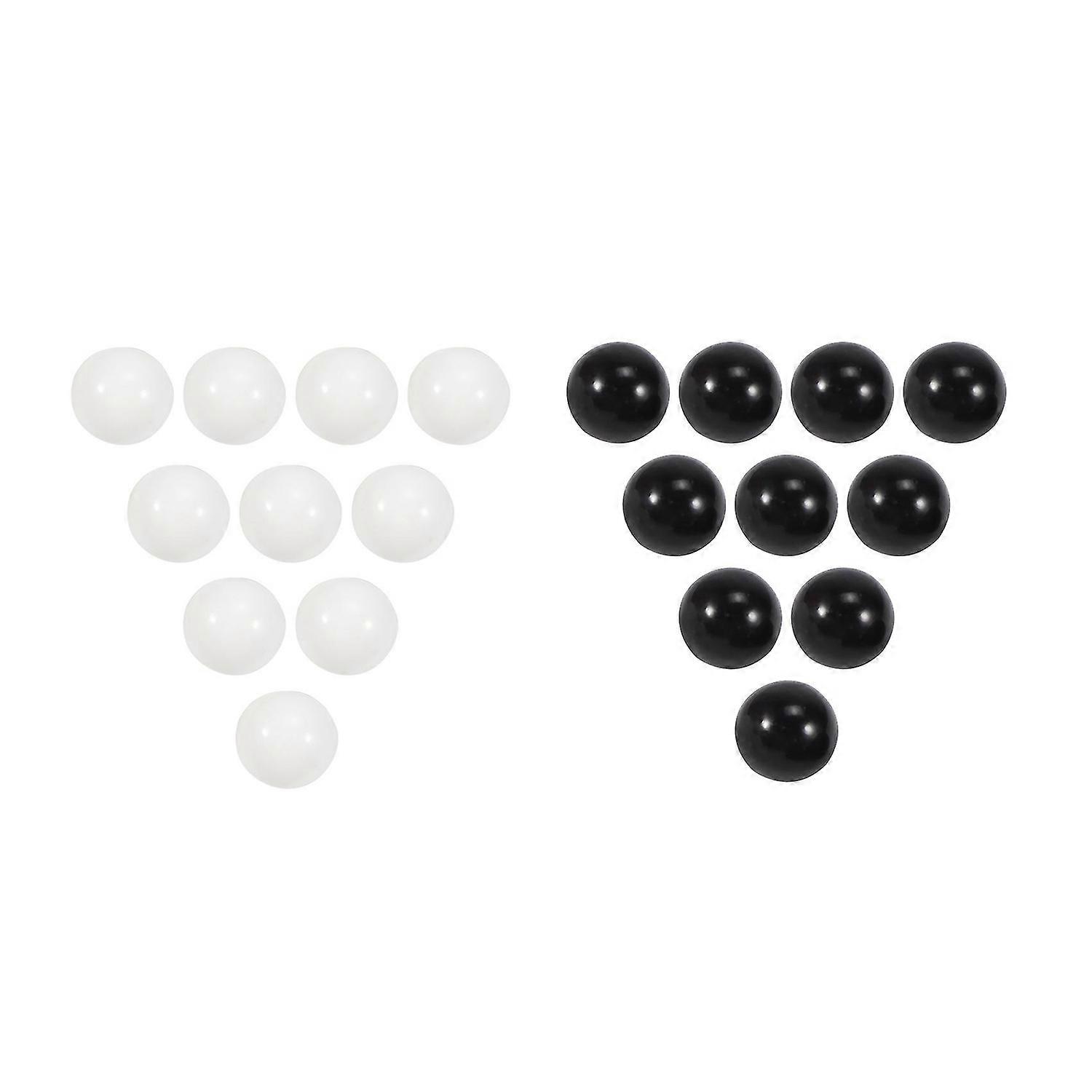 20個のビー玉16mmガラスビー玉ニッカーガラスボールデコレーションカラーナゲットおもちゃ黒と白