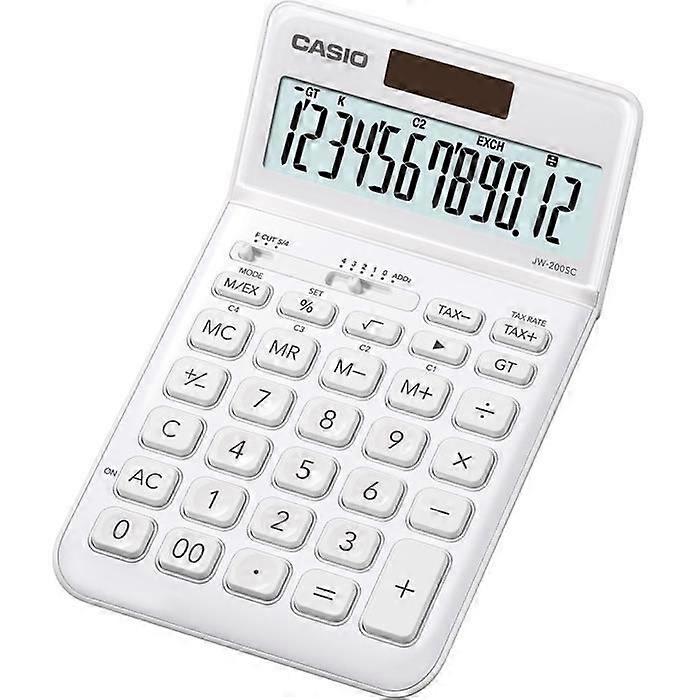 CASIO JW-200SC-WE-S-EP desktop calculator white