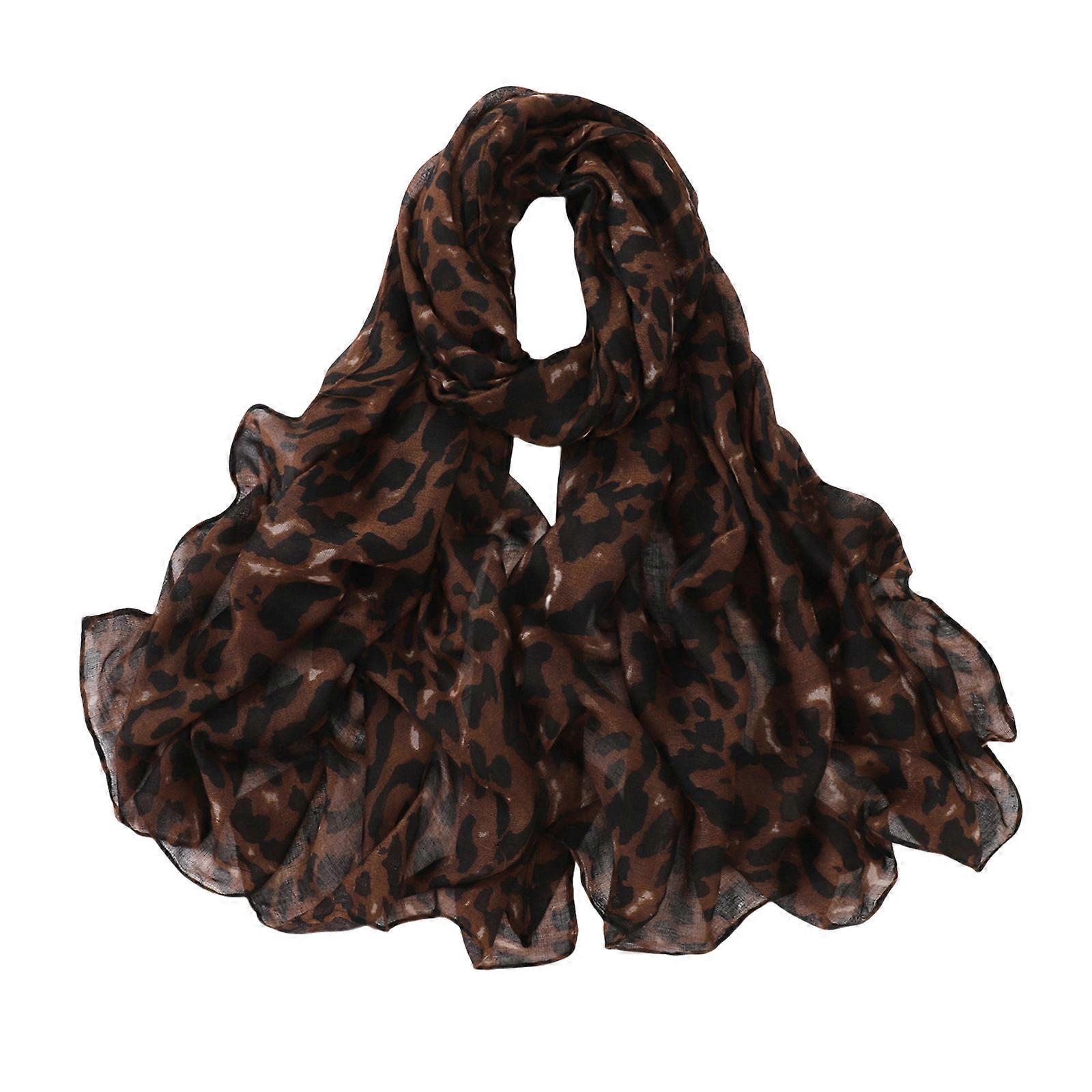 Stylish Leopard Pattern Scarf Soft and Breathable Shawl for Fashion Forward Women Various Occasion Long Muffler No. 4