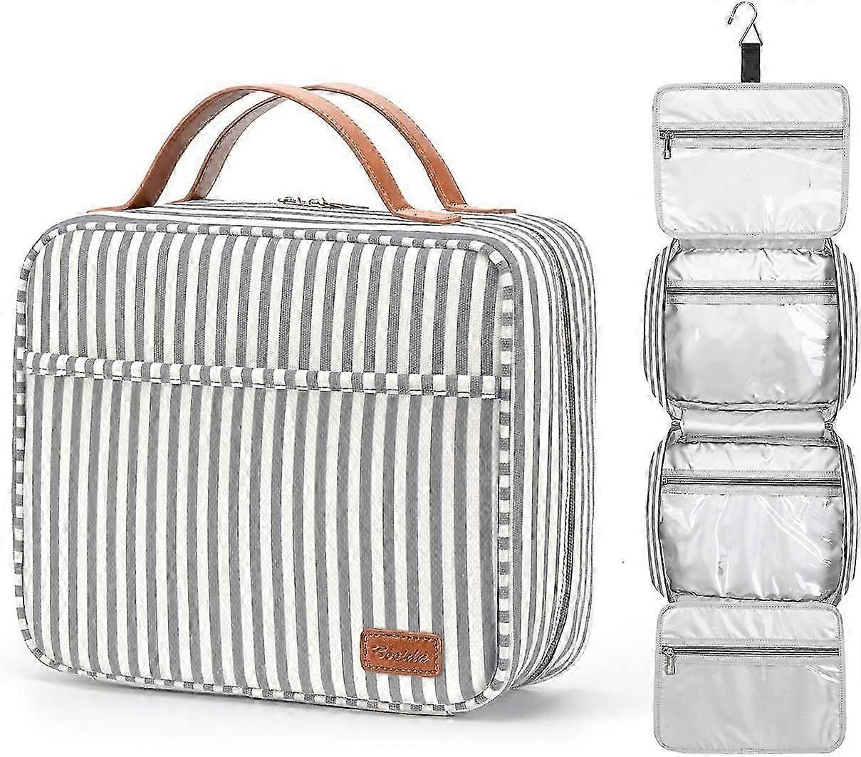 Hanging Travel Toiletry Bag, Large Grey