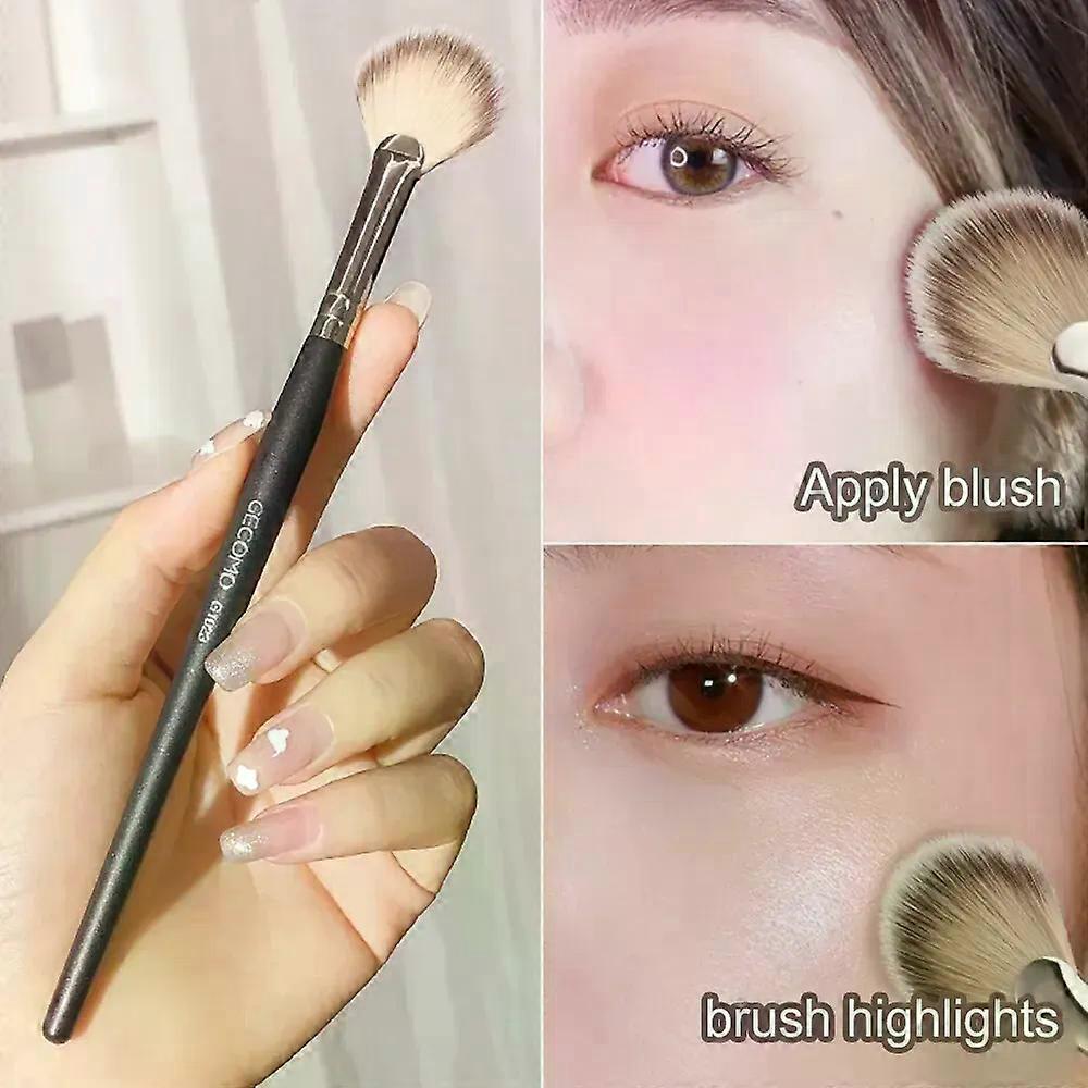 4x Fächer Make-up Pinsel Set – Weiche Bürsten Für Highlighter, Rouge & Puder