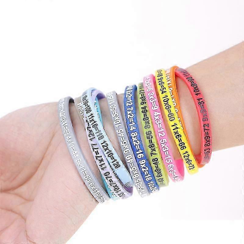 12pcs/set Multiplication Tables Silicone Bracelet Learn Math Education For Kids