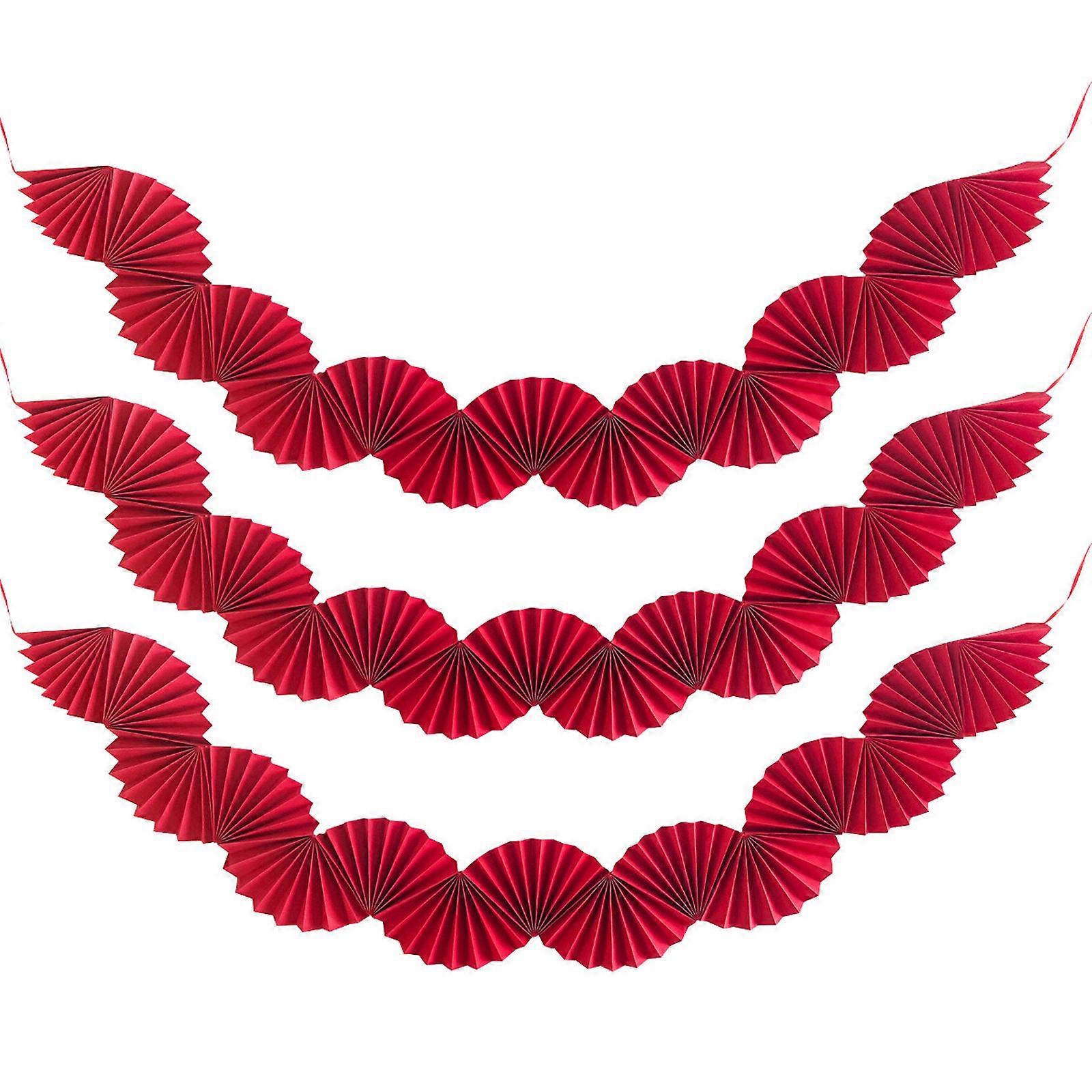 3 قطع ملونة حفلات الزفاف لوازم لافتة العين حفلات أعياد الميلاد سحب العلم أنيق ورقة مروحة لافتات الملحقات الأحمر