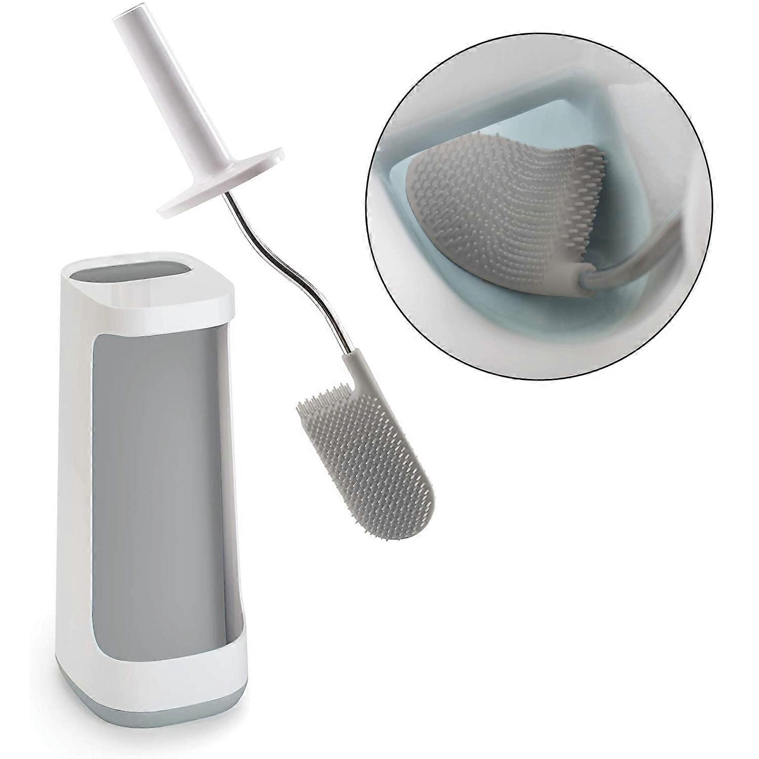 Bathroom Flex Plus Smart Toilet Brush with Storage Bay- White/Grey