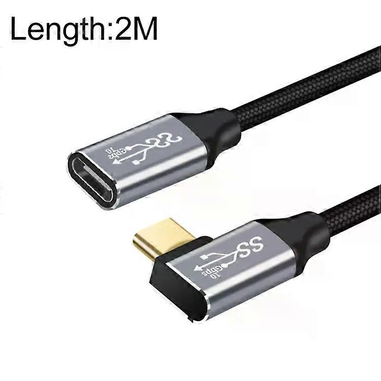 USB-C Extension Cable-2m 10Gbps Elbow Charging & Data Transfer -