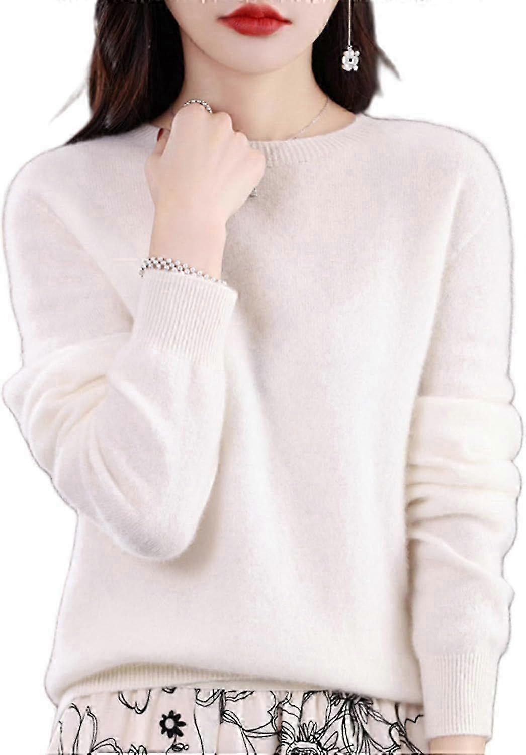 Pulls en cachemire pour femmes, Pull en cachemire pour femmes, Pull en cachemire à col rond à manches longues doux S