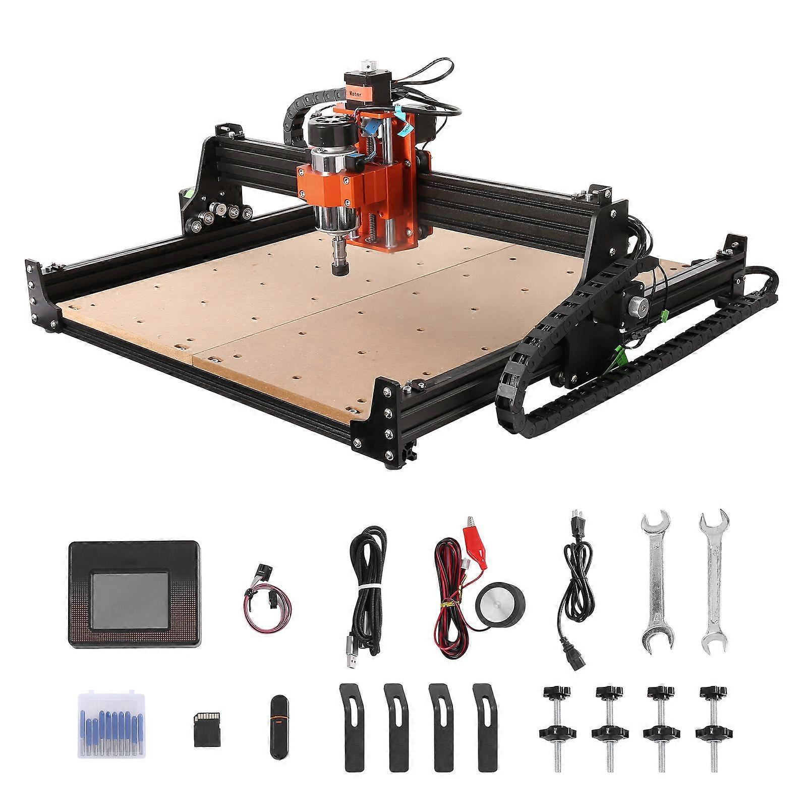Machine de routeur CNC, 300W, 3 axes GRBL Control Kit de fraiseuse de sculpture sur bois, 15,75 x 15,75 x 2,36 pouces / 400 x 400 x 60 mm