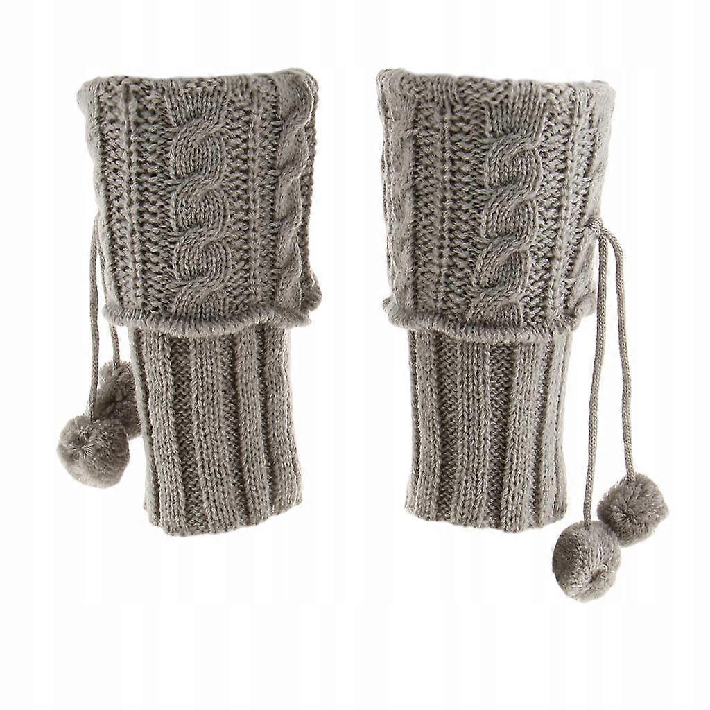 Crochet Shoe Cuffs Boot Toppers Socks Light Grey
