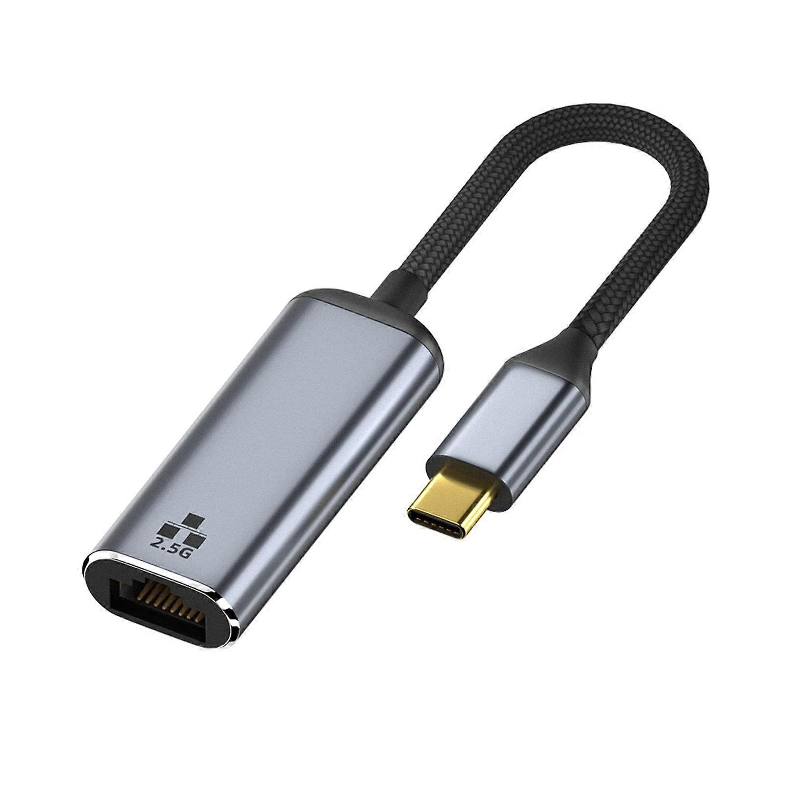 2500Mbps TypeC Ethernet Adapter 2500M Gigabit TypeC to LAN RJ45 Card for Laptop Pad Converter