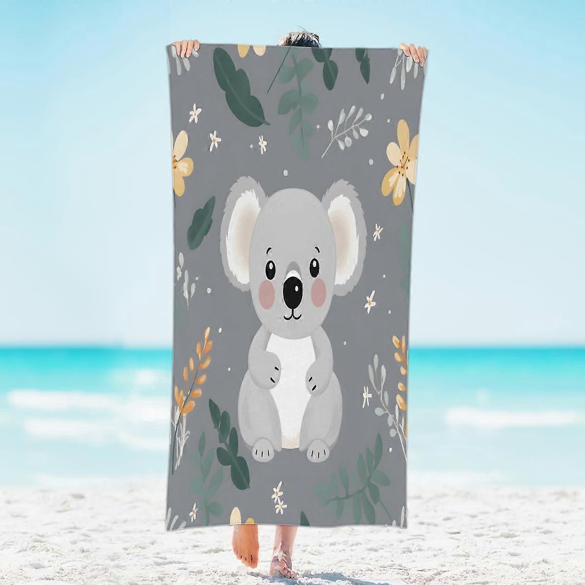 Microfiber Cute Koala Bear Sand Free Oversized Quick Dry Beach Towel for Swimming Pool 31'x 61'