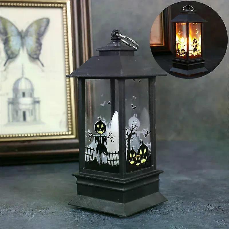 Halloween Decorations Pumpkin Castle LED Decorative Lamp Holiday Party Horror Props Candle Hanging Lantern Bar Garden Home Decor
