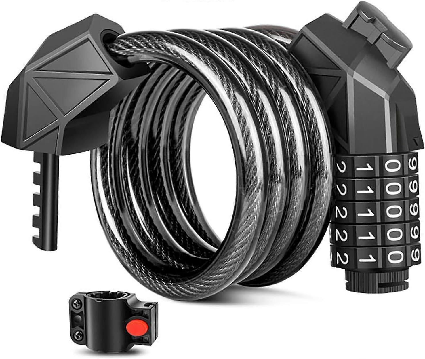 Combination Bicycle Lock - Heavy-Duty, Resettable, For Bikes And Scooters, Anti-Theft Accessory