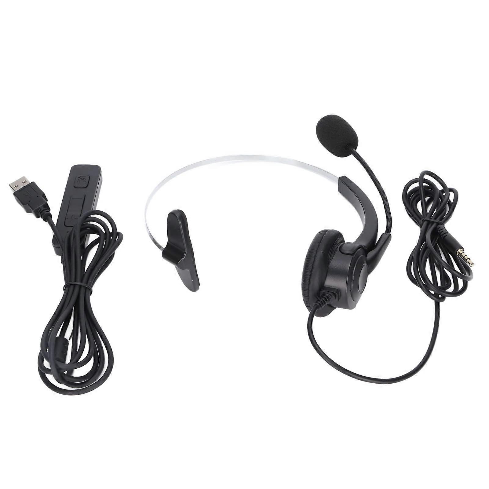 USB Headset with 3.5mm Jack, Noise Cancelling Microphone, Clear Sound, All Day Comfort, Laptop PC Cell Phone Compatible