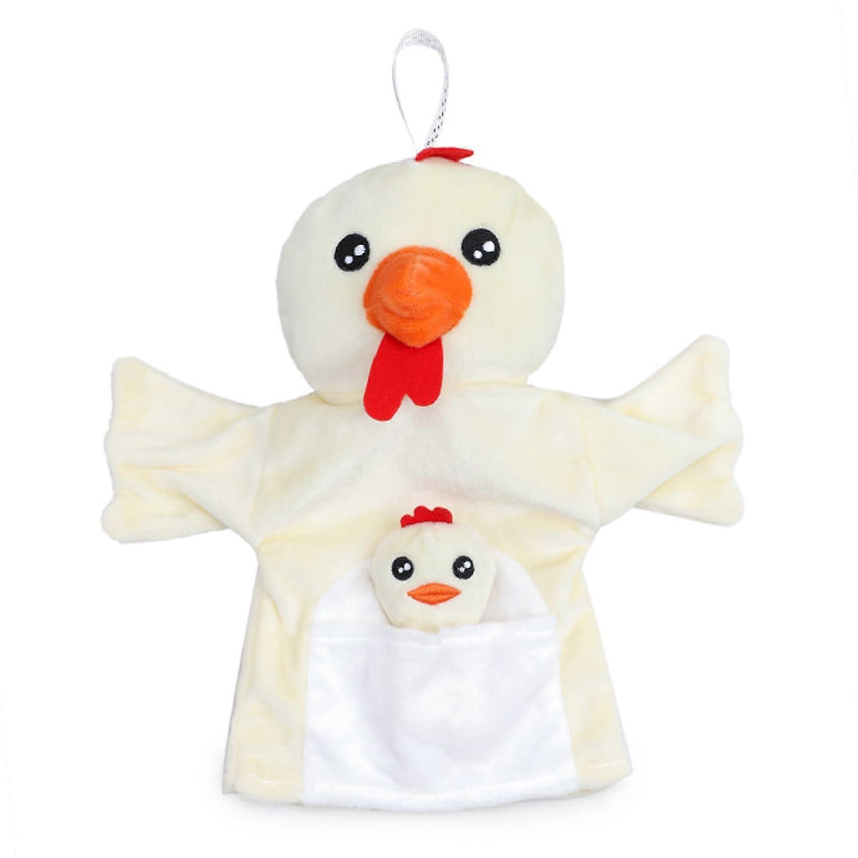 Hand Puppets Plush Animal Set Mother and Baby Chicken Handpuppets Toys for Storytelling and Early Education