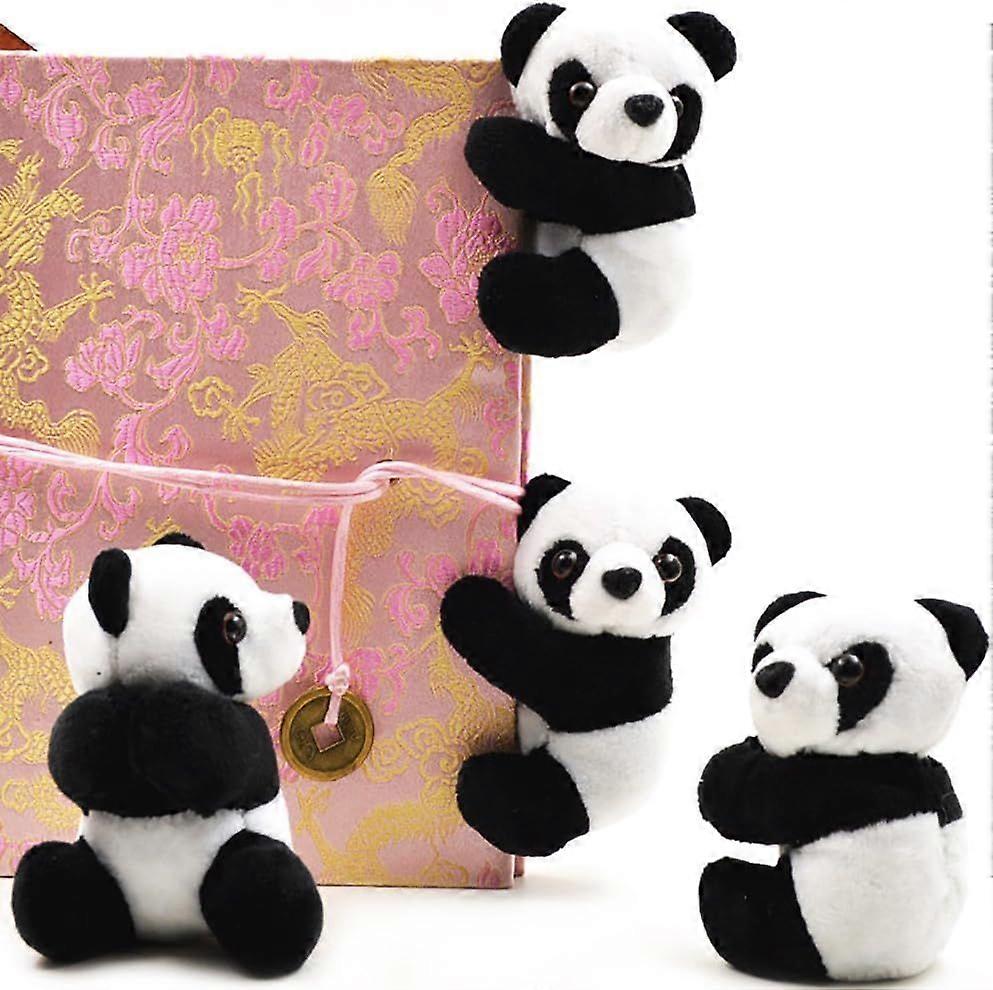 2Pcs Plush Animal Clip Clip-On Critter Panda Clip Note Clip Stand Photo Holder Stand Memo Clip for Home Office Use