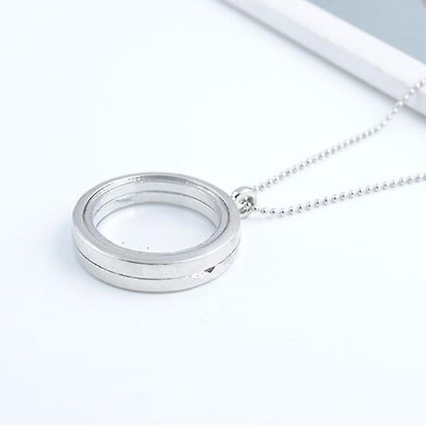 Life Memory Floating Locket Pendant Necklace [silver]